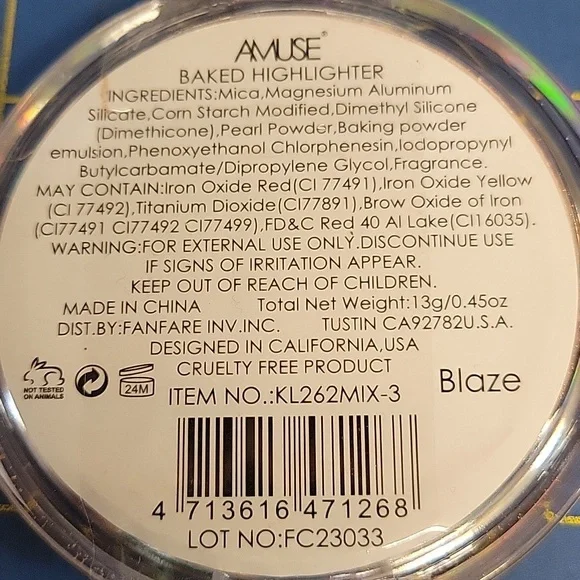 Amuse Firelight Baked Highlighter - Blaze New Sealed Compact - Picture 2 of 4